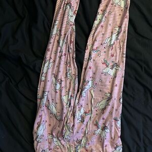 Pink Unicorn Print Women's Pajama Pants